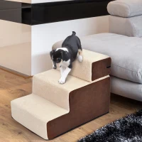PawHut Easy Step Ultralight Portable Pet Stairs Soft for Cats and Dogs with Washable Cover 2&3 Steps in 1 Design(m-1)