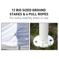 Outsunny Pagoda Party Tent w/ Removable Sidewalls Wedding Outdoor Gazebo Canopy White(m-5)