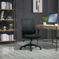 Vinsetto Ergonomic Mesh Office Chair with Lumbar Back Support, Swivel Rocking Computer Chair with Adjustable Height and Armrests for Home Office, Black(m-9)