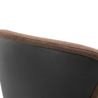 Vinsetto Swivel Office Chair Modern Linen Upholstered Home Computer Desk Task Chair with Cushioned Arm, Wheels, Adjustable Height, Brown(m-13)