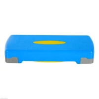 Soozier 27" Adjustable Aerobic Fitness Platform Stepper - Blue/Gray/Yellow(m-6)