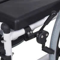 HOMCOM Rolling Shower Wheelchair Bath Toilet Commode Bariatric with Wheels, Detachable Bucket & Shower-Proof Design, 17" Seat Width, Black(m-16)