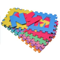 HOMCOM 33.6Sqft Number Alphabet EVA Puzzle Mat Interlocking Floor Mat Children Kids Toddler Play Foam with Certifications – 36 Pieces(m-2)