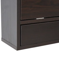 HOMCOM Wall Mounted Desk with Storage Shelves, Floating Desk with Foldable Tabletop, Space Saving Computer Writing Table, Coffee(m-14)