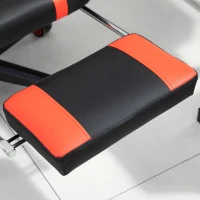 Vinsetto High Back Gaming Chair, PU Leather Racing Style Gamer Computer Chair with Retractable Footrest with Lumbar Support, Pillow and Adjustable Padded Armrests, Red(m-20)