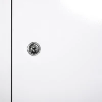 kleankin Steel Wall Mount Medicine Cabinet 3 Tier Emergency Box for Bathroom Kitchen, Lockable with 2 Keys - White(m-9)