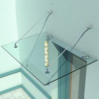 HomCom Laminated Glass Door Canopy Awnings Brush Stainless Support System Connecting Mounting Kit(m-3)