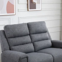 HOMCOM Modern Loveseat Recliner Sofa with Linen Fabric and Thick Sponge Padding, 2 Seater Couch Recliner Couch Manual Reclining Sofa Loveseat Couch Living Room Furniture, Gray(m-13)