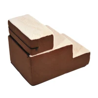 PawHut Easy Step Ultralight Portable Pet Stairs Soft for Cats and Dogs with Washable Cover 2&3 Steps in 1 Design(m-4)