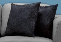 Monarch 18" x 18" Feathered Velvet Throw Pillow (Set of 2) - Black(m-2)
