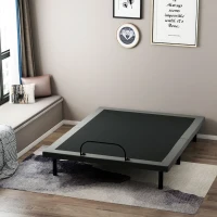 HOMCOM Queen Adjustable Bed Frame, Ergonomic Zero Gravity Power Bed Base with Head and Foot Incline, Memory, and Wireless Remote, Grey(m-2)