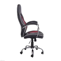 HOMCOM High Back Executive Racing Office Chair PU Leather Swivel Computer Desk Seat Black and Red(m-4)