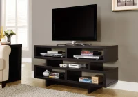 Monarch 48" Contemporary Wood Grain-Look Open Concept Shelf Storage TV Stand Console - Cappuccino Brown Finish(m-2)