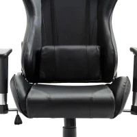 HOMCOM Executive Gaming Racing Office Chair Ergonomic Recliner Adjustable Swivel PU Padded Home Office Black(m-8)