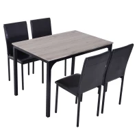 HOMCOM 5pcs Kitchen Dining Table Padded Seat PU Upholstery(m-2)