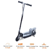 Qaba Adjustable Folding Electric E Scooter Battery Powered Motorized Bike Black(m-4)