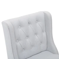 Open Box HomCom 40” Tufted Counter Height Bar Stool Dining Chair Set of 2 - Cream White(m-4)