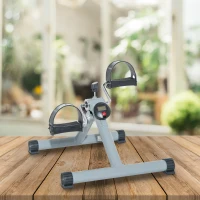 Soozier Cardio Mini Cycle Arm Leg Exercise Pedal Bike with LCD Display Home Gym Workout Trainer(Grey)(m-5)