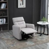 HOMCOM Manual Recliner Swivel Rocker Chair Theater Chair Single Sofa with Linen Fabric for Living Room Bedroom, Beige(m-11)
