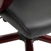 Vinsetto High Back Faux Leather Office Chair with Button Tufted Design, Executive Computer Desk Chair with Solid Wood Feet and Arms, Black(m-18)