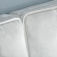 HOMCOM Upholstered L-Shaped Sofa Bed, Reversible Sectional Recliner Sofa Set, Velvet-Touch Sleeper Futon with Footstool, Grey(m-13)