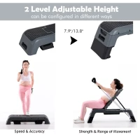 Soozier Deck Workout Bench Incline Decline Platform w/ Resistant Band(m-3)