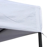 Outsunny 10' x 15' Pop Up Canopy Gazebo with 3-Level Adjustable Height, Wheeled Roller Bag, UV Fighting Roof, White(m-10)