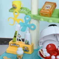 Qaba 43 PCS Pet Vet Dentist Playset Kids Medical Toy Set Doctor Kit Pretend Play(m-12)