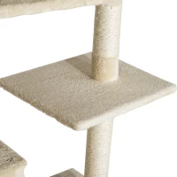 PawHut 60" Cat Tree Scratching Condo Furniture Kitty Activity Center with Hanging Toy Beige(m-10)