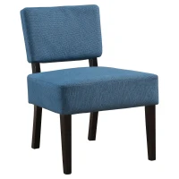 Monarch Contemporary Upholstered Accent Armless Slipper Chair - Blue(m-1)