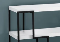 Monarch 60" Contemporary Thick Design Shelves Open Storage Console TV Stand - White Finish(m-3)