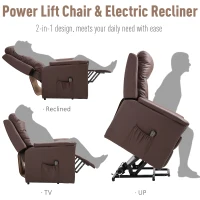HOMCOM Power Lift Recliner Chair for Elderly 150° Reclining Remote Control Footrest PU(m-4)