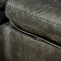 HOMCOM Manual Recliner Chair Overstuffed Single Sofa with Wide Cushioned Seat, Flip-Up Storage Armrests, 2 Cup Holders and Oversized Headrest, Grey(m-13)