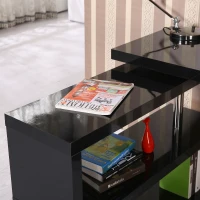 Corner Desk Set Shelves Home Furniture Wood Storage Organizer Study Office Black(m-3)