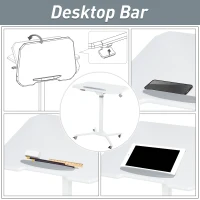 Vinsetto Foldable Computer Desk on Rolling Wheels Height Adjustable Tilt 90° White(m-6)