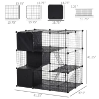 PawHut Spacious Chinchilla Cage - Multi-Level with Doors, Storage Shelf, 41.25" L x 27.5" W x 41.25" H, Ideal for Small Animals(m-2)
