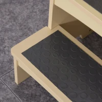 Qaba Toddler Tower Kitchen Helper for Children with 2 Non-Slip Steps and Support Handles - Natural(m-12)