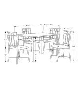 Monarch 5 Piece 47" Rectangular Marble-Look Metal Framed Table and Chairs Dining Set - Cappuccino / Bronze(m-4)