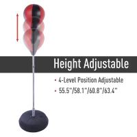 Soozier Adjustable Kids Training Boxing Punching Ball Bag Freestanding Portable Relieves Stress with Gloves(m-4)