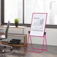 Vinsetto Foldable and Height Adjustable U-Stand Double Sided Whiteboard Chalkboard Easel(m-1)