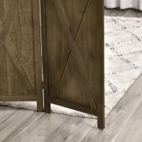 HOMCOM 4 Panel Folding Room Divider, 5.5ft Tall Freestanding Paulownia Wood Wall Divider Panels for Indoor Bedroom Office, Brown(m-15)