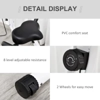 Soozier Stationary Exercise Bike with Adjustable Desktop, Seat Height and Resistance, 3lb Flywheel and Foldable Space-Saving Design, White(m-7)