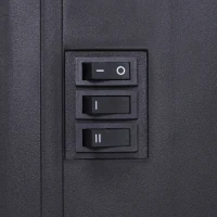 HOMCOM Freestanding Electric Fireplace Stove Space Heater Infrared Quartz LED  9.5" W 1500W Steel  Black(m-8)