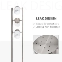 HOMCOM Floor Lamp, Modern Standing Light with 3 Rotating Lights for Living Room, Bedroom, Office, Silver(m-5)