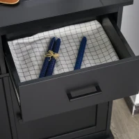 HOMCOM Buffet Storage Cabinet for Kitchen Entryway with 2 Cabinets and 3 Drawers, Adjustable Shelves, Black(m-11)