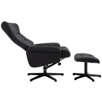 HOMCOM Fabric Recliner with Footrest - Modern Elegant Reclining with Sturdy Metal Base - Thick Padded Cushion - Dark Grey(m-12)