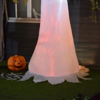 HOMCOM 8' Halloween Inflatable Ghost Yard Decoration for Indoors & Outdoors with Evil Fire Flame LED Lights(m-10)