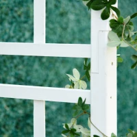 Outsunny 85" Wooden Garden Arbor for Wedding and Ceremony, Outdoor Garden Arch Trellis for Climbing Vines, Fir Wood, White(m-10)