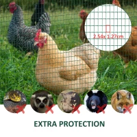 PawHut PVC Coated Steel Chicken Rabbit Mesh Fencing Wire Garden Galvanized Fence Border(m-6)