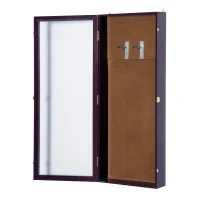 HomCom Wall Mounted Lockable Guitar Security Shadow Box Display Case - Brown(m-1)